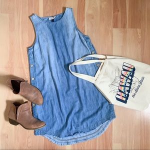 Button Love Denim Midi Dress
